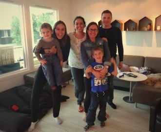 Carol with her family at her sister's house